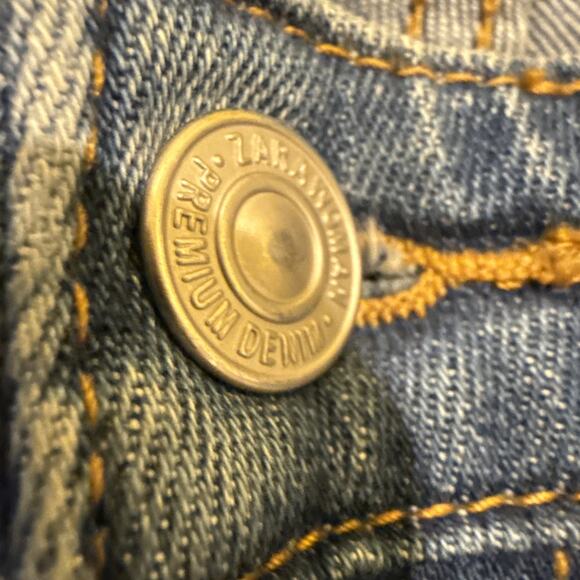 Zara Woman Premium Denim Women's Skinny Jeans Distressed Raw Hem Lt Wash Size 2 - Picture 10 of 16